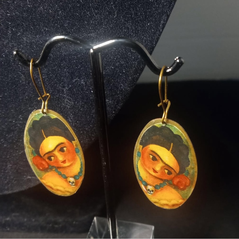 Frida Kahlo Dia De Los Muertos Accent Earrings